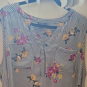 Stripped with floral print